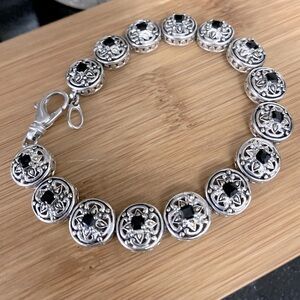 925 Solid Sterling Silver And black Onyx bracelet